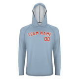 Custom Light Blue Orange Red UV-Hoodie