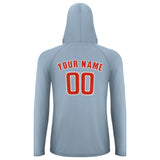 Custom Light Blue Orange Red UV-Hoodie