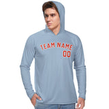Custom Light Blue Orange Red UV-Hoodie