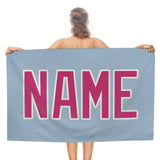 Custom Light Blue Pink Beach Towel