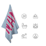 Custom Light Blue Pink Beach Towel