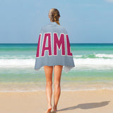 Custom Light Blue Pink Beach Towel
