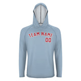 Custom Light Blue Red UV-Hoodie