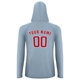 Custom Light Blue Red UV-Hoodie