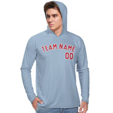Custom Light Blue Red UV-Hoodie