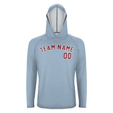 Custom Light Blue Crimson Red UV-Hoodie