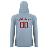 Custom Light Blue Crimson Red UV-Hoodie