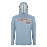 Custom Light Blue Coral Red UV-Hoodie