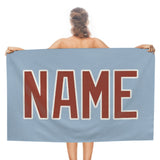Custom Light Blue Coral Red Beach Towel