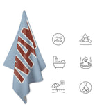 Custom Light Blue Coral Red Beach Towel