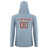 Custom Light Blue Coral Red UV-Hoodie