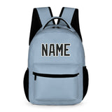 Custom Light Blue Black Kids Backpack