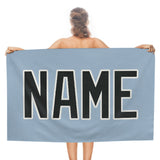 Custom Light Blue Black Beach Towel