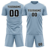 Custom Light Blue Black Soccer Jersey