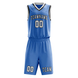 Custom Light Blue White Basketball Set