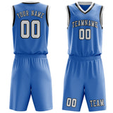 Custom Light Blue White Basketball Set