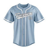 Custom Light Blue & White Colors Design Sports Baseball Jersey