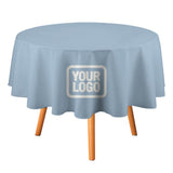 Custom Light Blue White Round Table Cloth