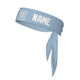 Custom Light Blue White Headband