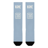 Custom Light Blue White Knee-High Sock