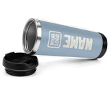 Custom Light Blue White Stainless Steel Water Cup