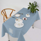 Custom Light Blue White Square Table Cloth