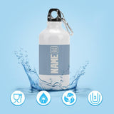 Custom Light Blue White Sports Bottle
