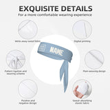 Custom Light Blue White Headband