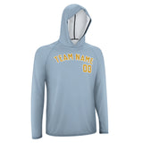Custom Light Blue Yellow UV-Hoodie