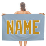 Custom Light Blue Yellow Beach Towel