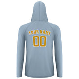 Custom Light Blue Yellow UV-Hoodie