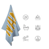 Custom Light Blue Yellow Beach Towel