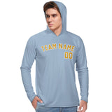 Custom Light Blue Yellow UV-Hoodie