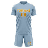 Custom Light Blue Yellow Soccer Jersey