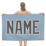 Custom Light Blue Dark Grey Beach Towel