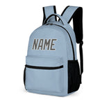 Custom Light Blue Dark Grey Kids Backpack