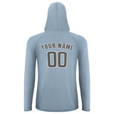 Custom Light Blue Dark Grey UV-Hoodie