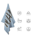 Custom Light Blue Dark Grey Beach Towel