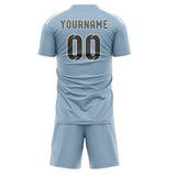 Custom Light Blue Dark Grey Soccer Jersey