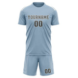 Custom Light Blue Dark Grey Soccer Jersey
