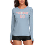 Custom Light Blue Light Pink Women's Long-Sleeve Shirt