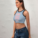 Custom Light Blue Light Pink Sleeveless Tank Top