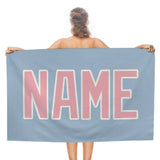 Custom Light Blue Light Pink Beach Towel