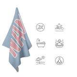 Custom Light Blue Light Pink Beach Towel