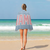 Custom Light Blue Light Pink Beach Towel