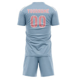 Custom Light Blue Light Pink Soccer Jersey