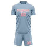 Custom Light Blue Light Pink Soccer Jersey