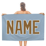 Custom Light Blue Khaki Beach Towel