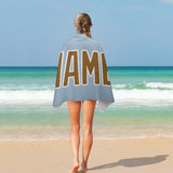 Custom Light Blue Khaki Beach Towel