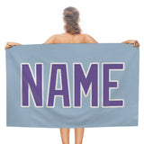 Custom Light Blue Light Purple Beach Towel